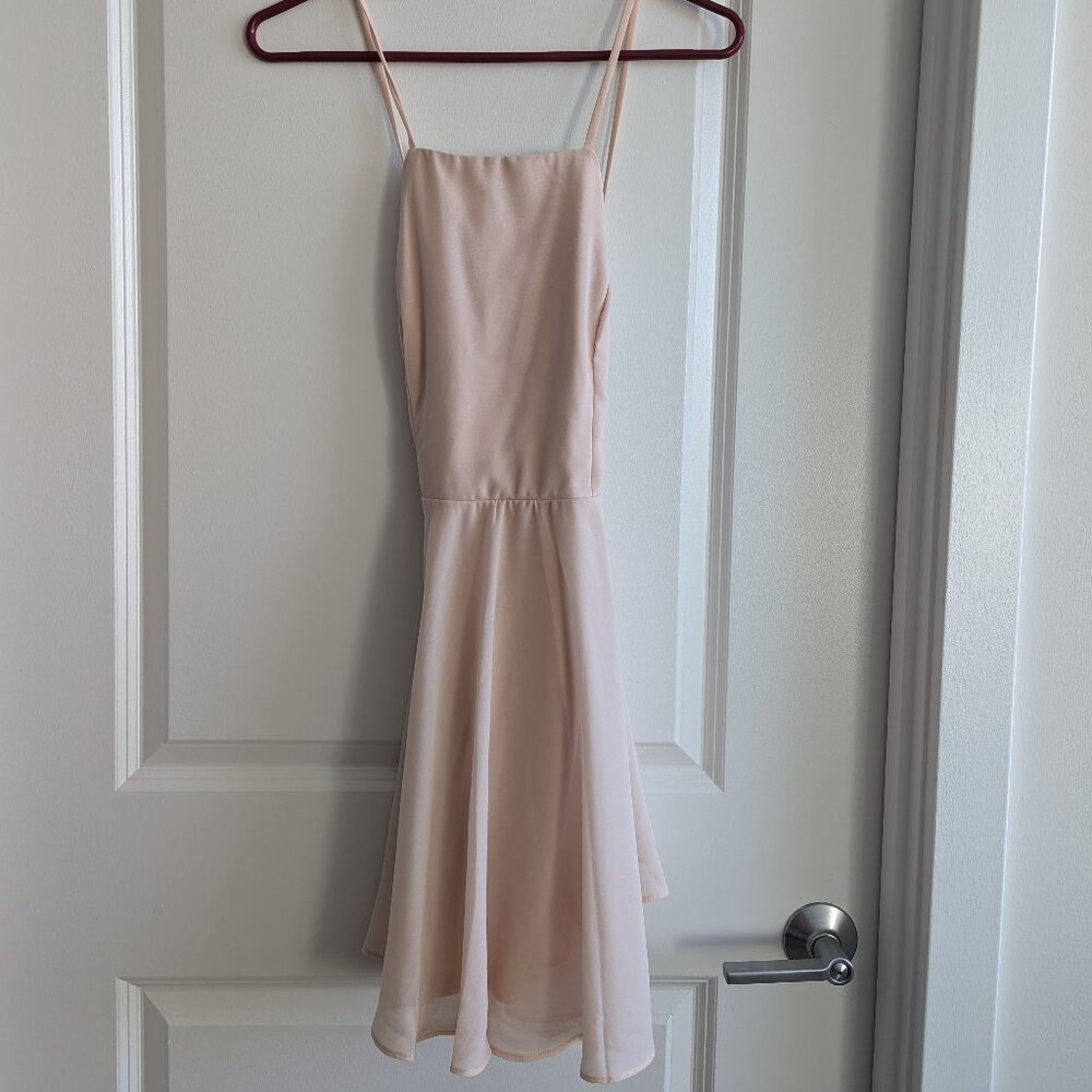 Lulu's Letter of Love Blush Pink Backless Skater Dress